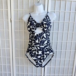 LOFT Navy and White Kids Swim One Piece